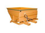 eurokraft pro XXL-Kippbehälter mit Aufrichthilfe, Volumen 2 m³ mit Hydraulik, gelborange