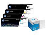Bundle mit HP Original 207X Toner 4er Multipack + 2.500 Blatt HP Kopierpapier hochweiß