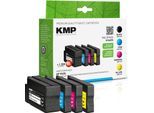KMP Druckerpatronen H166VX schwarz, cyan, magenta, gelb kompatibel zu HP 953XL (3HZ52AE), 4er-Set