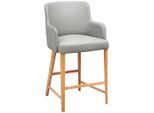 Livetastic Barhocker, Holz, Leder, Echtleder, Rindleder, Eiche, Hartholz, 57x97x60 cm, Esszimmer, Barmöbel, Barhocker