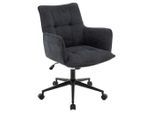 Novel Drehstuhl, Anthrazit, Schwarz, Metall, Textil, Drehkreuz, 57x84-92x64 cm, Sitzfläche 360° drehbar, Arbeitszimmer, Bürostühle, Drehstühle