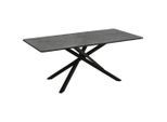 Carryhome Esstisch, Grau, Metall, Holzwerkstoff, rechteckig, eckig, Flachrohr, 90x75x180 cm, Variantenauswahl, Esszimmer, Tische, Esstische