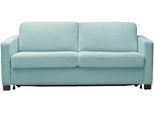 Schlafsofa HOME AFFAIRE "Vionelle, 3-Sitzer mit Kaltschaummatratze nach Wahl, Breite 206 cm", light, blau, B:206cm H:81cm T:98cm, 88% Polyester, 12% Polyacryl, Sofas, Schlafsofa, Dauerschläfer mit wahlweise Standard- oder Premium-Matratze