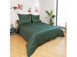 Bettwäsche WOLKENFELD "Edel Mako-Satin Bettwäsche, unfassbar weich", waldgrun, B/L: 155cm x 220cm, 1 Stk., 1 Stk., Mako-Satin, B/L: 40cm x 80cm, 2 Stk., Mako-Satin, Obermaterial: 100% Baumwolle, Bettwäsche, Bettwäsche, 135x200 cm, 155x220 & Übergrössen I inkl. Kissenbezüge 80x80 I Uni
