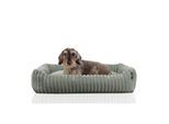 Rohrschneider ® Kuschelsofa breiter Cordstoff Deluxe grau