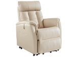 Cantus Fernsehsessel, Beige, Metall, Kunststoff, Textil, Leder, Kombination Echtleder/Lederlook, Büffelleder, 82x107x94 cm, Aufstehhilfe, Wohnzimmer, Sessel, Fernsehsessel