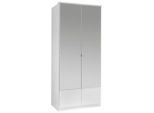 Mid.you Drehtürenschrank Wimex Imago, Weiß, Glas, Holzwerkstoff, 1 Fächer, 90x199x58 cm, BQ - Bündnis für Qualität, Made in Germany, DIN EN ISO 9001, Beimöbel erhältlich, in verschiedenen Größen Schrankfront mit Spiegel, Schlafzimmer, Kleiderschränke, Drehtürenschränke