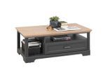 Hom`in Couchtisch, Graphit, Eiche Artisan, Holzwerkstoff, 1 Schublade(n) Schubladen, rechteckig, Sockel, 67x45x120 cm, offenes Fach, Wohnzimmer, Wohnzimmertische, Couchtische