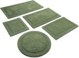 Badematte WECON HOME BASICS "Knut", grün, H:20mm, Baumwolle, Badematten, Badematte, waschbar, rutschfest, strapazierfähig, pflegeleicht, Bordüre, weich