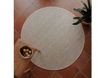 Teppich WECON HOME "Miami Beach", sand beige, H:5mm Ø:120cm, Polypropylen, Teppiche, Teppich, In- & Outdoor Teppich, wetterfest, modernes Rauten Muster, Balkon