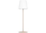 EGLO Tischleuchte "Fiorana Nachttischlampe, Tischlampe in beige und weiß, E14, Lampe", braun, 1, Ø 15cm H: 53cm, 1 Stk., Leuchten, Tischleuchte - H53 x Ø15 cm - sandfarben - 1X40W exkl., Tischleuchte