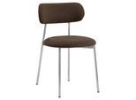 Esszimmerstuhl ACTONA GROUP "Lyric, Küchenstuhl, mit gepolsterter Sitzfläche", braun, chrom, B:52cm H:78cm T:47,5cm, Stoff, Stühle, Esszimmerstuhl, Stuhl, Chenille, Retro-Futur, Chromstahlgestell, FSC™