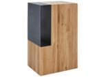 Valnatura Beistelltisch , Schwarz, Eichefarben , Holz, Metall , Eiche , massiv , rechteckig , Sockel , 28x60x38 cm , Stauraum, offenes Fach, einfacher Aufbau , Wohnzimmer, Wohnzimmertische, Beistelltische, Beistelltische Holz