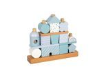 Small Foot - Wooden Stacking House Blue - 18 pcs.
