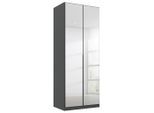 Rauch Möbel Drehtürenschrank Rauch Alabama, Grau, Silber, Holzwerkstoff, 2 Fächer, 91x229x54 cm, Blauer Engel, Goldenes M, BQ - Bündnis für Qualität, Made in Germany, DIN EN ISO 50001, umfangreiches Zubehör erhältlich, in verschiedenen Größen Schrankfront mit Spiegel, Schlafzimmer, Kleiderschränke, Drehtürenschränke