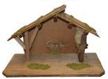 Krippe ALFRED KOLBE "Krippenstall", braun, B:52cm H:32cm T:25cm, Holzwerkstoff, Weihnachtskrippen, Krippe, für 15 cm Figuren