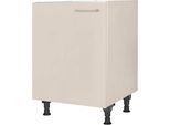 Spülenschrank NOBILIA "Laser", Ausrichtung wählbar, vormontiert, in den Breiten", front: sand, korpus: sand, B:60cm H:87cm T:58,3cm, Schränke, Spülenschrank, 45 und 60 cm, mit höhenverstellbaren Sockelfüßen
