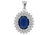 Kettenanhänger ADELIA´S "stylischer Schmuck Anhänger aus 925 Sterling Silber", blau, Schmuckanhänger, Damen, Silber 925 (Sterlingsilber), Kettenanhänger