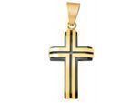 Kettenanhänger ADELIA´S "trendiger Kreuz Anhänger aus Edelstahl", blau, Schmuckanhänger, Damen, Edelstahl, Kettenanhänger