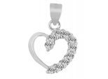 Kettenanhänger ADELIA´S "stylischer Herz Anhänger aus 925 Sterling Silber", silber, Schmuckanhänger, Damen, Silber 925 (Sterlingsilber), Kettenanhänger