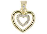 Kettenanhänger ADELIA´S "moderner Herz Anhänger aus 925 Sterling Silber", gold, Schmuckanhänger, Damen, Silber 925 (Sterlingsilber), Kettenanhänger