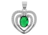 Kettenanhänger ADELIA´S "eleganter Herz Anhänger aus 925 Sterling Silber", grün, Schmuckanhänger, Damen, Silber 925 (Sterlingsilber), Kettenanhänger