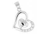 Kettenanhänger ADELIA´S "modischer Herz Anhänger aus 925 Sterling Silber", silber, Schmuckanhänger, Damen, Silber 925 (Sterlingsilber), Kettenanhänger
