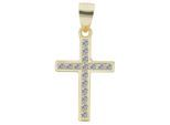 Kettenanhänger ADELIA´S "modischer Kreuz Anhänger aus 925 Sterling Silber", gold, Schmuckanhänger, Damen, Silber 925 (Sterlingsilber), Kettenanhänger