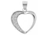Kettenanhänger ADELIA´S "stilvoller Herz Anhänger aus 925 Sterling Silber", gold, Schmuckanhänger, Damen, Silber 925 (Sterlingsilber), Kettenanhänger
