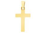 Kettenanhänger ADELIA´S "trendiger Kreuz Anhänger aus Edelstahl", gold, Schmuckanhänger, Damen, Edelstahl, Kettenanhänger