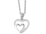 Kettenanhänger ADELIA´S "modischer Herz Anhänger aus 925 Sterling Silber", silber, Schmuckanhänger, Damen, Silber 925 (Sterlingsilber), Kettenanhänger