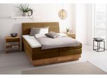 Boxspringbett OTTO HOME "Jenna", braun (bronzo), B:184cm L:216cm, Komplettbetten, Boxspringbett, ohne LED-Beleuchtung, mit zertifizierten, recycelten Bezugsstoffen