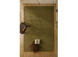 Teppich WECON HOME "Castello TWO", oliv grün, B:140cm H:7mm L:200cm, Schurwolle, Teppiche, Teppich, Schurwolle, Kurzflor mit Hoch-Tief-Effekt, Wohnzimmer, Rautenmuster