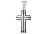 Kettenanhänger ADELIA´S "stylischer Kreuz Anhänger aus Edelstahl", blau, Schmuckanhänger, Damen, Edelstahl, Kettenanhänger