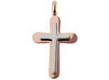 Kettenanhänger ADELIA´S "trendiger Kreuz Anhänger aus Edelstahl", gold, Schmuckanhänger, Damen, Edelstahl, Kettenanhänger