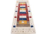 Wollteppich CARPETFINE "Gabbeh Sofia, auch als Läufer", bunt (multi), B:80cm H:15mm L:300cm, Wolle, Teppiche, reine Wolle, handgearbeitet, weicher natürlicher Flor, Wohnzimmer