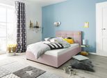 Polsterbett HOME AFFAIRE "Endres", rosa (flamingo), B:133cm L:210cm, imgrägnierte Struktur (100% Polyester), Betten, Polsterbett, mit Bettkasten, wahlweise ohne Matratze/Lattenrost oder incl. Matratze