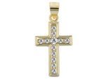 Kettenanhänger ADELIA´S "hochwertiger Kreuz Anhänger aus 925 Sterling Silber", gold, Schmuckanhänger, Damen, Silber 925 (Sterlingsilber), Kettenanhänger