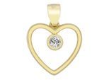 Kettenanhänger ADELIA´S "hochwertiger Herz Anhänger aus 925 Sterling Silber", gold, Schmuckanhänger, Damen, Silber 925 (Sterlingsilber), Kettenanhänger
