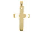 Kettenanhänger ADELIA´S "moderner Kreuz Anhänger aus Edelstahl", gold, Schmuckanhänger, Damen, Edelstahl, Kettenanhänger