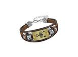 Armband FIRETTI "Schmuck Geschenk Armschmuck Armkette Edelstein Sternzeichen", bunt (edelstahlfarben, messingfarben, dunkelbraun, braun, grau, braun, grau), Armbänder, Damen, 20cm, Skorpion, Edelstahl Leder Messing, Edelstahl, Leder, Messing, Armband, Made in Germany - mit Hämatit - mit Holzimitat
