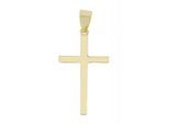 Kettenanhänger ADELIA´S "trendiger Kreuz Anhänger aus 925 Sterling Silber", gold, Schmuckanhänger, Damen, Silber 925 (Sterlingsilber), Kettenanhänger