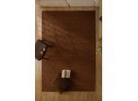 Teppich WECON HOME "Castello TWO", braun, B:160cm H:7mm L:230cm, Schurwolle, Teppiche, Teppich, Schurwolle, Kurzflor mit Hoch-Tief-Effekt, Wohnzimmer, Rautenmuster