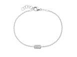 Armband SMART JEWEL "Mittelteil rechteckig mit Zirkonia, Silber 925", silber, Armbänder, Damen, 19cm, Silber 925 (Sterlingsilber), Armband