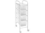 Regalwagen HEINE HOME, weiß, B:25cm H:80cm T:39cm, Metall, Regale, Ordnungswagen