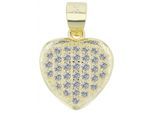 Kettenanhänger ADELIA´S "zeitloser Herz Anhänger aus 925 Sterling Silber", gold, Schmuckanhänger, Damen, Silber 925 (Sterlingsilber), Kettenanhänger