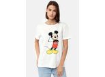 T-Shirt RECOVERED "Mickey Mouse Phone", Damen, Gr. L, beige (natur), 100% Baumwolle, bedruckt, normal, Rundhals, Shirts T-Shirt, mit niedlichem Frontprint