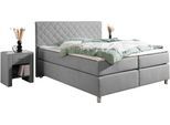 Boxspringbett HOME AFFAIRE "Bernard, in verschiedenen Breiten", grau, B:168cm L:208cm, Komplettbetten, Boxspringbett, inkl. Topper, Matratze in H2, H3 oder H4 erhältlich