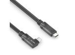 PureLink USB-C auf USB-C 90° Links/Rechts-Kabel - USB 3.2 Gen 1x2, 5A, SPR 100W, 10G, DP Alt-Mode - PureInstall MicroX4 - schwarz - 5,00m