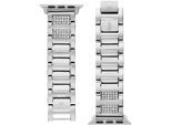 Smartwatch-Armband GUESS "Apple Strap", silber (silberfarben), Uhrenarmbänder, Edelstahl, Wechselarmband, Ersatzband, Edelstahl, passend für die Apple Watch